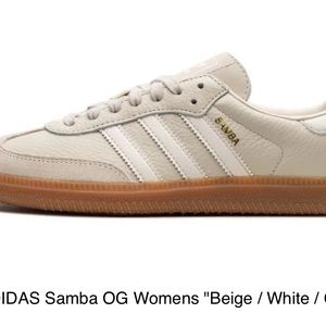 The Women’s adidas Samba OG “Beige/White/Gum” is a women’s-exclusive